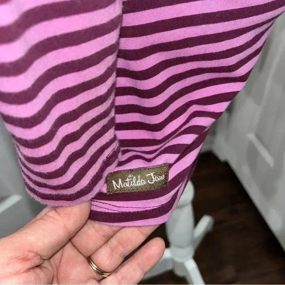 Matilda Jane round of applause stretch striped long sleeve scoop neck shirt - Picture 6 of 8